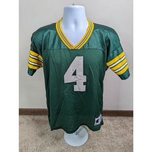 Vintage 90s Brett Favre Jersey Green Bay Packers Champion XL Boys Youth T6S USA